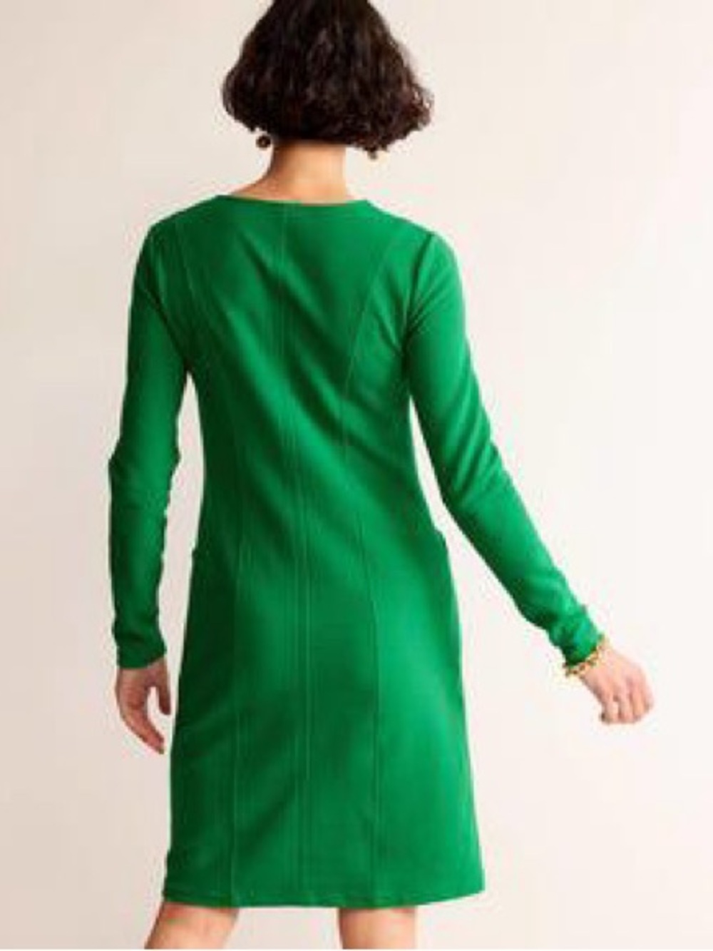 Boden Ellen Ottoman Ribbed Shift Dress Kelly Green Size 16/18R - Picture 3 of 7